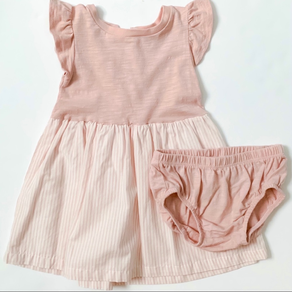 Carter’s pink flutter sleeve stripe bottom dress